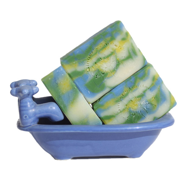 Handmade Soap Blue Ocean Green Floral Aquatic Dreams